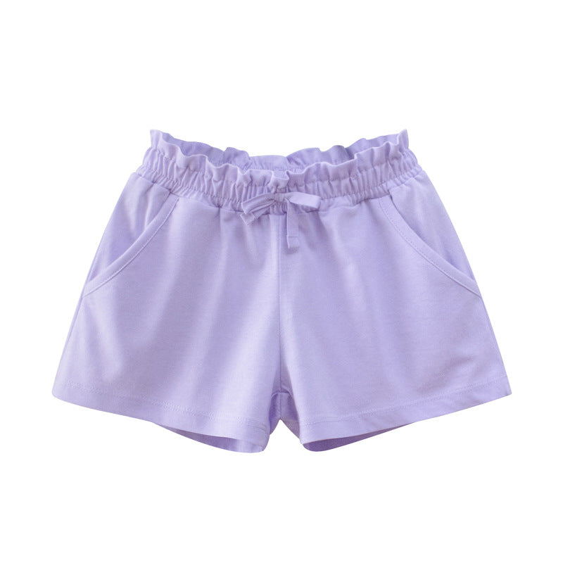 Kids Toddler Big Girls Basic Versatile Solid Color Shorts