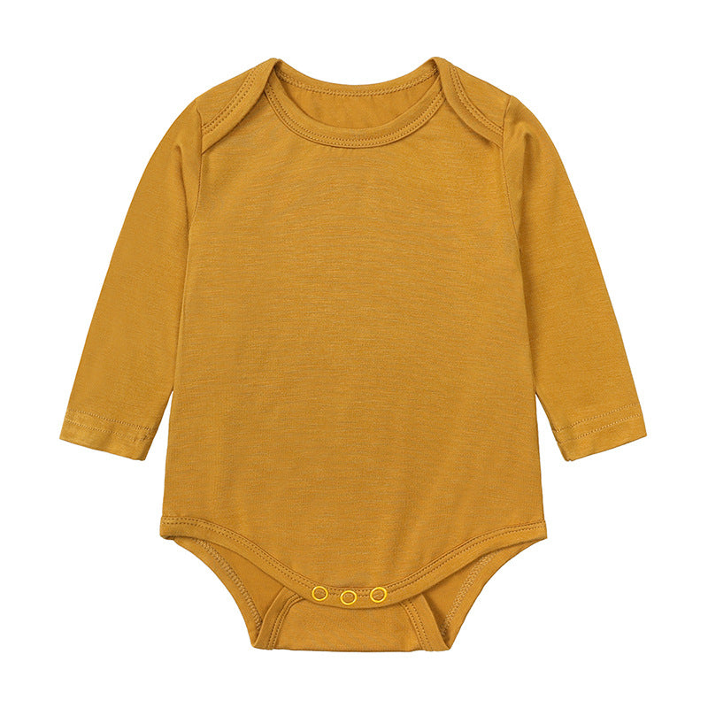 Kids Baby Boys Girls Casual Cute Solid Color Long Sleeve Romper