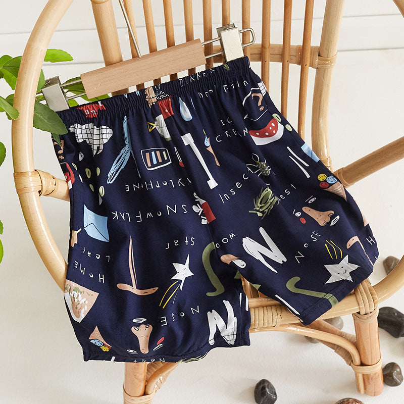 Children Kids Baby Fashion Girls Boys Casual Basic Print Beach Shorts