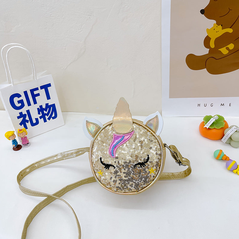 Kids Casual Cute Cartoon Sequins Crossbody Bag