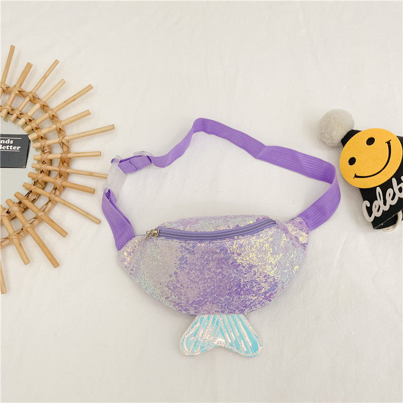 Kids Casual Cute Cartoon Sequins Waist Chest Bag