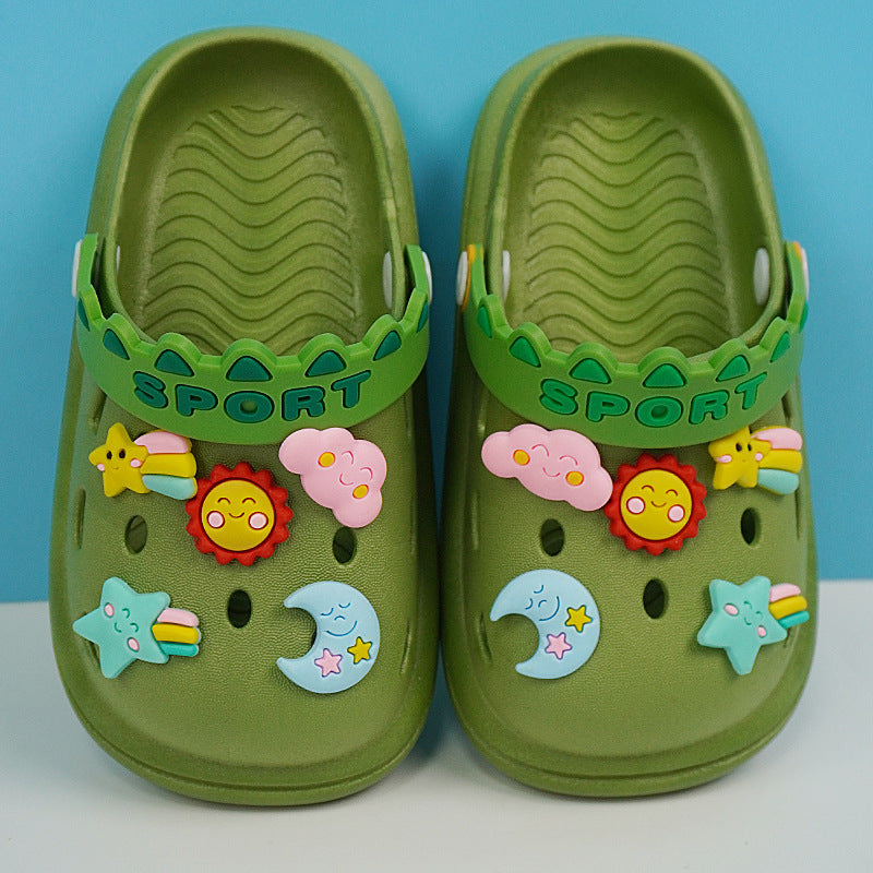 Children Kids Baby Fashion Girls Boys Casual Sun Moon Soft Sole Casual Clogs Slippers Shoes