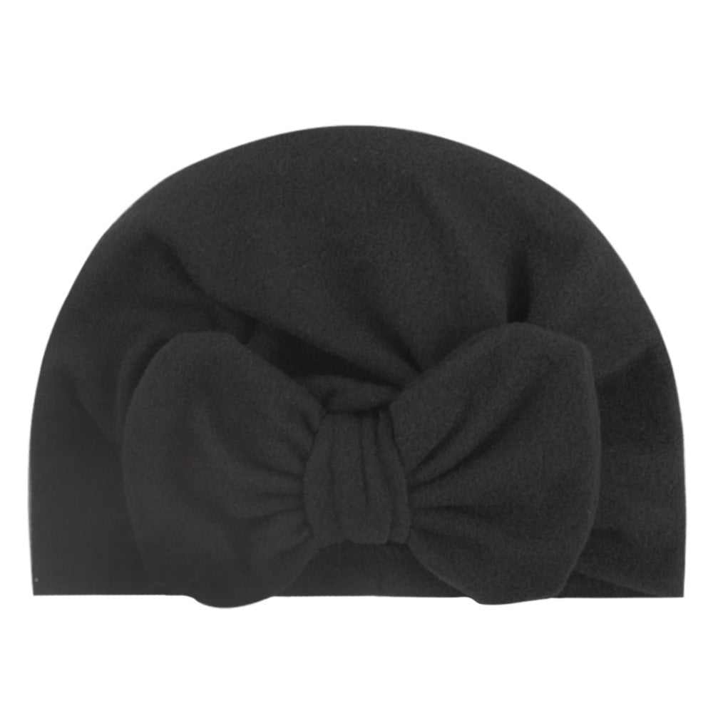 Newborn Cute Solid Color Bow Turban Cap