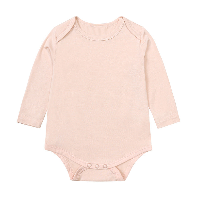 Kids Baby Boys Girls Casual Cute Solid Color Long Sleeve Romper
