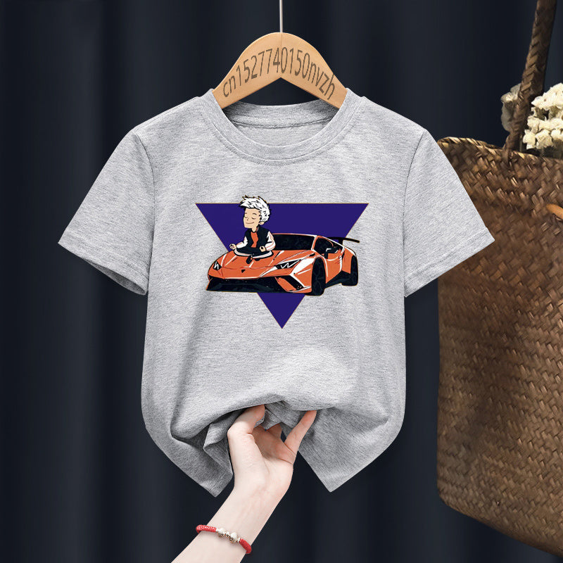 Kids Boys Casual Round Neck Sleeve Round Neck Short Sleeve Loose T-shirt