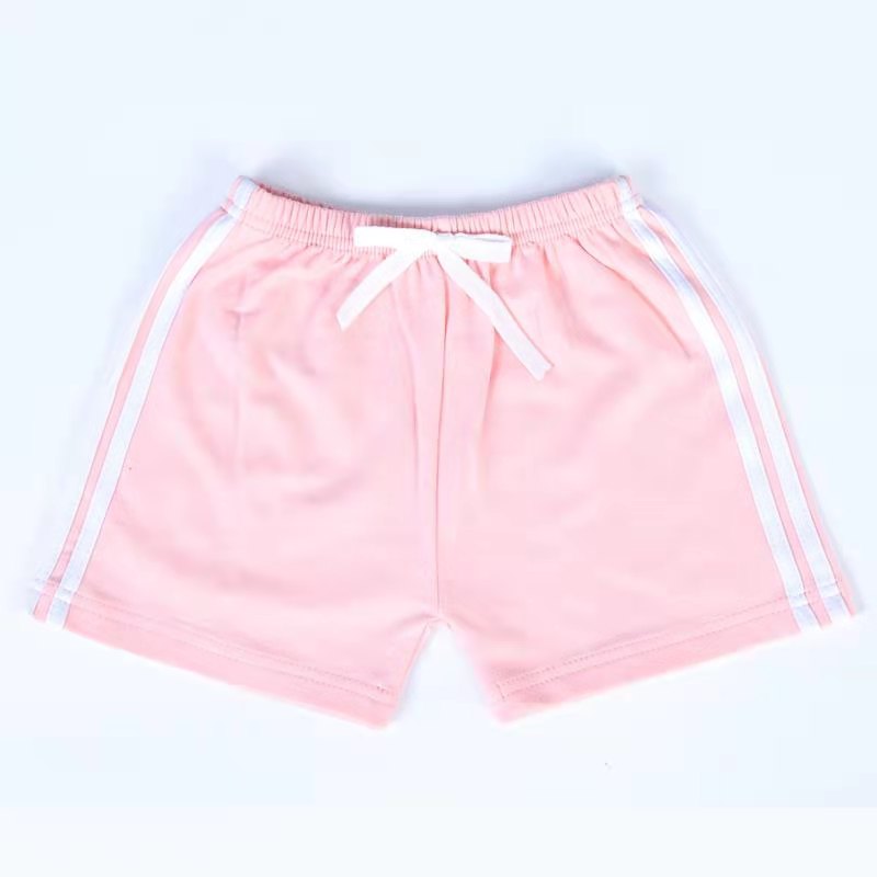 Kids Casual Stripe Solid Color Sport Elastic Waist Shorts