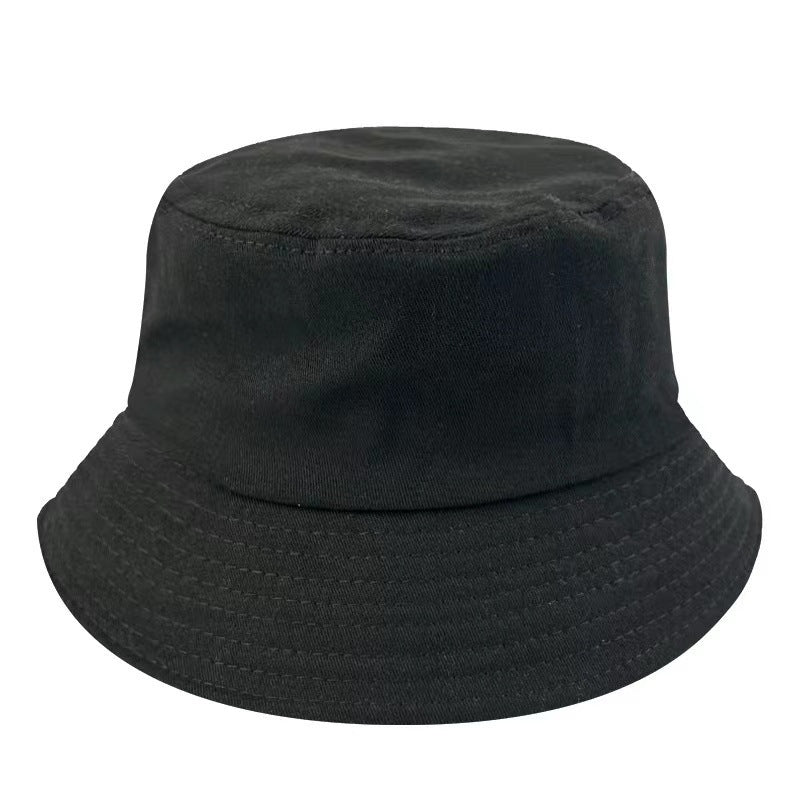 Fashion Solid Color Kids Flat Top Sunshade Sunscreen Double-Sided Bucket Hats