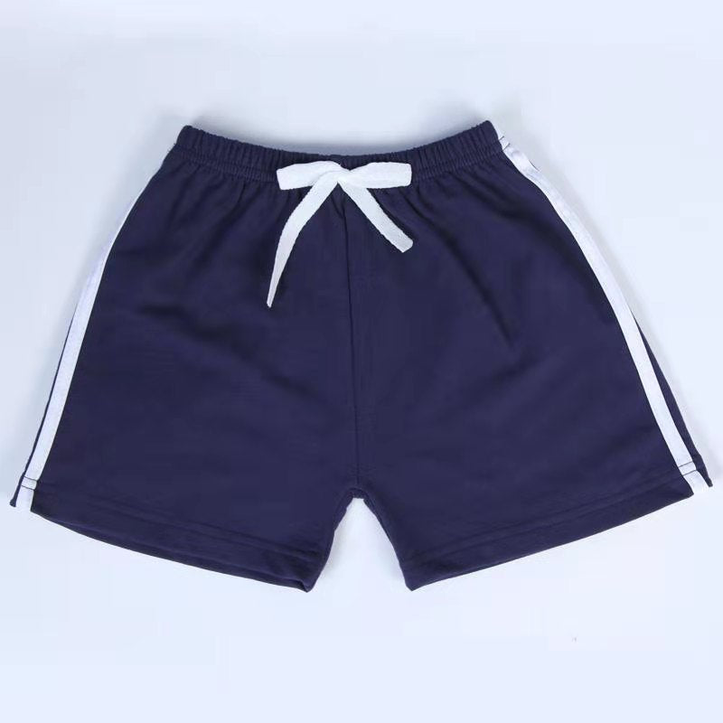 Kids Casual Stripe Solid Color Sport Elastic Waist Shorts