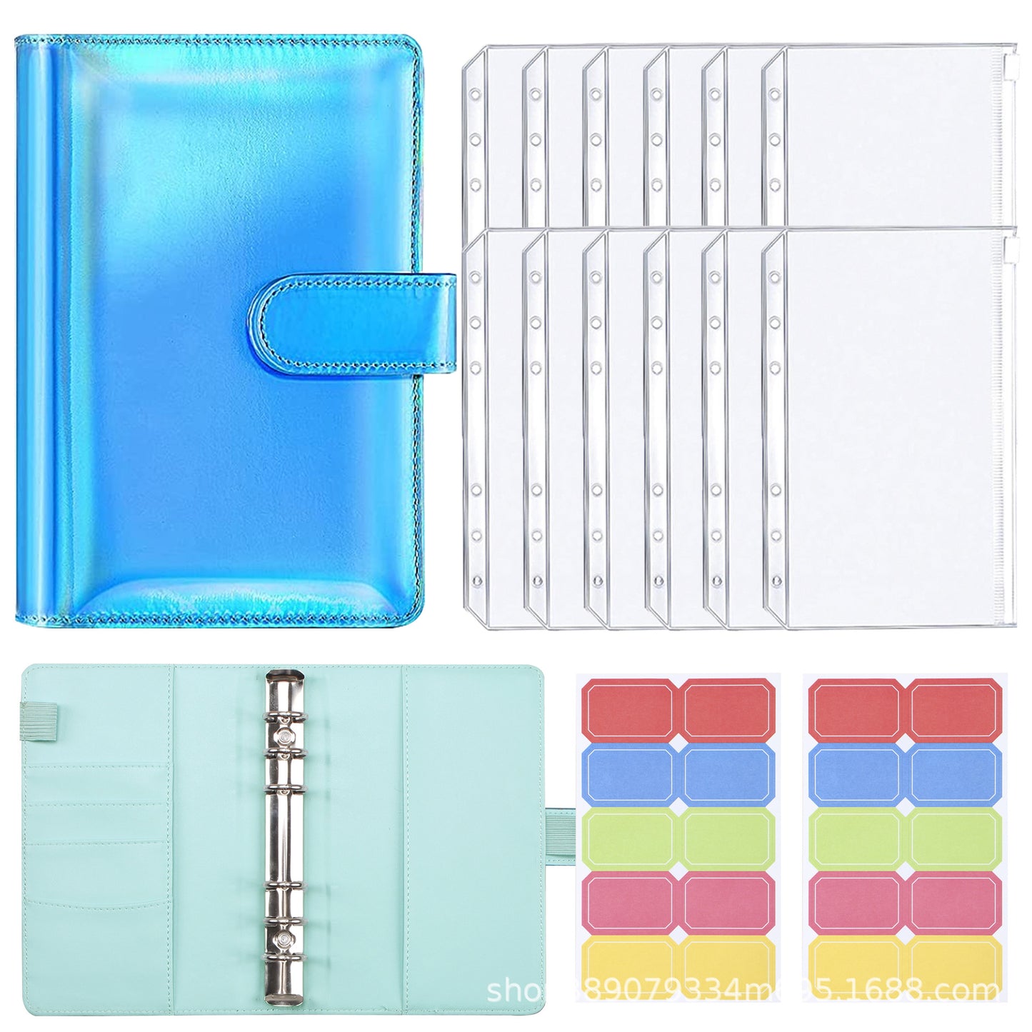 A6 Colorful Binder Laser Macaron PU Note Book