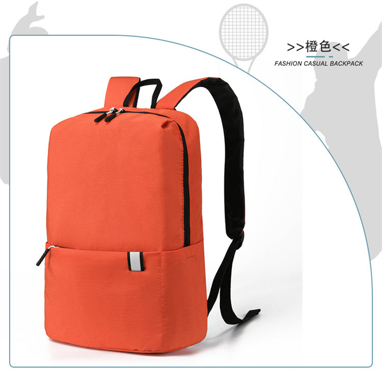 Children Fashion Simple Solid Color Canvas Backpack School Bag