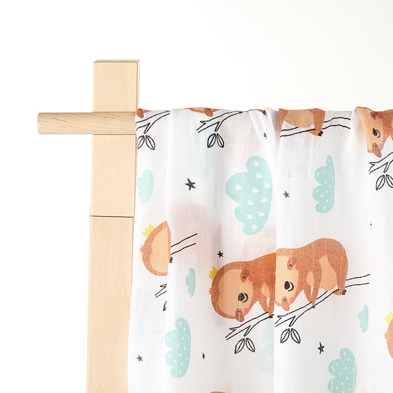 Baby Basic All Over Print Swaddling Wrap Bath Towel
