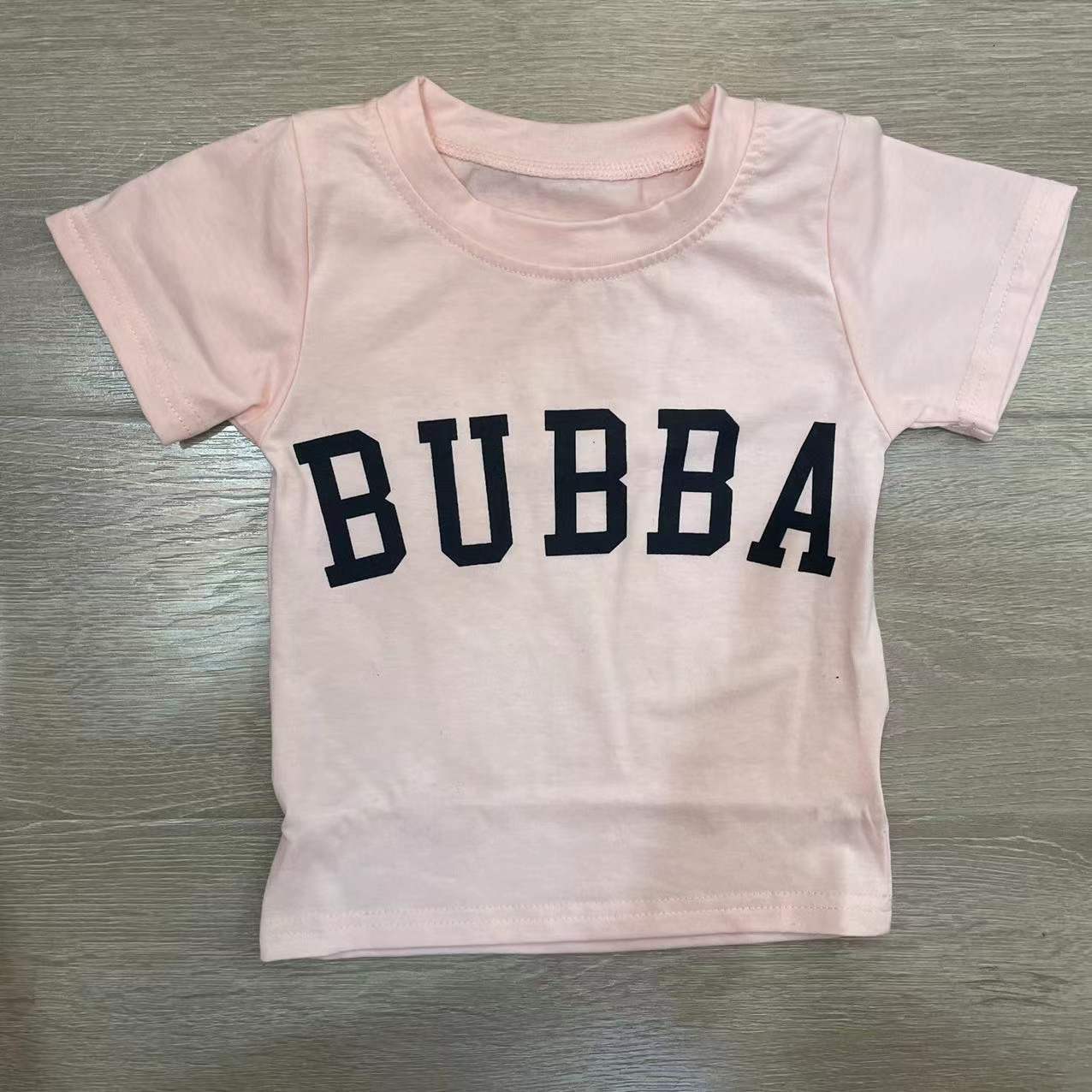 Kids Casual Round Neck Letter Print Pullover Short-Sleeved Top