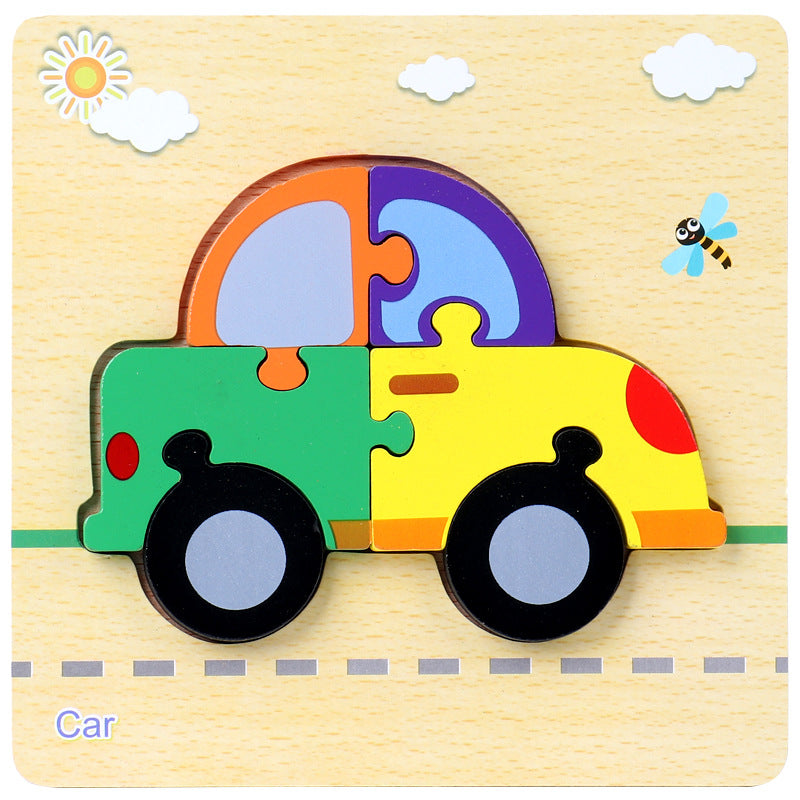 1-3 To Early Education Wooden Children'S Educational Cartoon Animal Three-Dimensional Puzzle