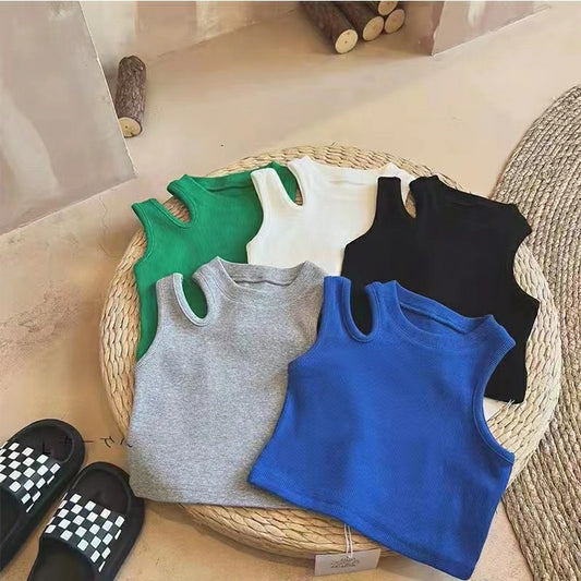 Toddler Girls Summer Irregular Shoulder Tank Top