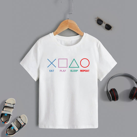 Children Kids Baby Fashion Girls Boys Casual Basic Letter Print Short Sleeve T-Shirt