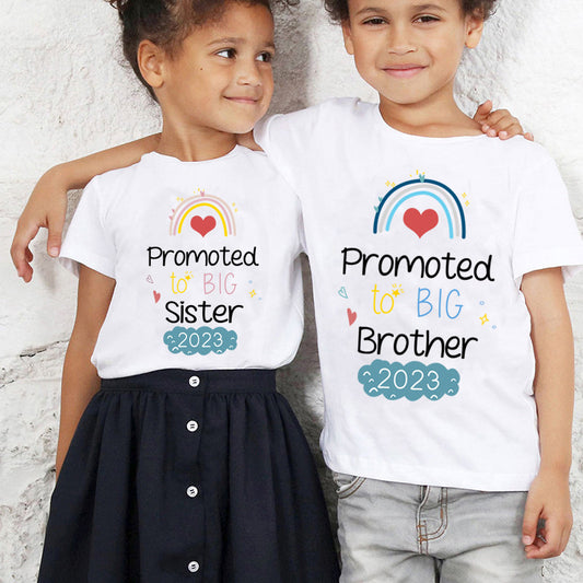 Children Kids Toddlers Girls Boys Short-Sleeved Letter Print T-Shirt
