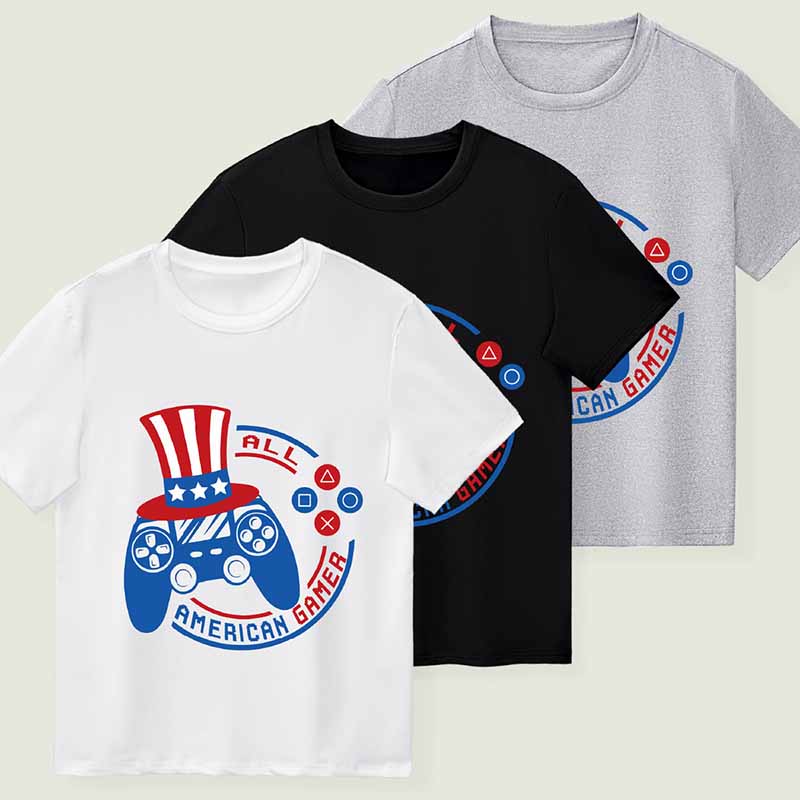 Kids Toddler Boys Fashion Casual Cartoon Print Short Sleeve Round Neck T-Shirt