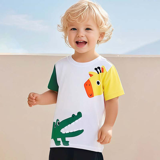 Kids Toddler Boys Casual Cartoon Short Sleeve T-Shirt