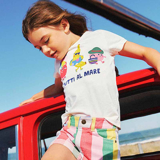 Kids Toddler Girls Casual Cute Print Short Sleeve Round Neck T-Shirt