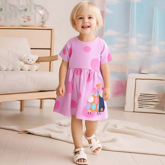 Kids Toddler Girls Casual Cute Short Sleeve Dress