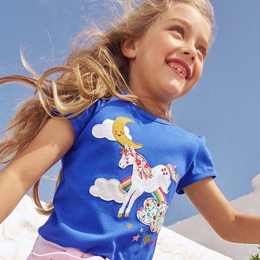 Kids Toddler Girls Casual Cute Short Sleeve T-Shirt