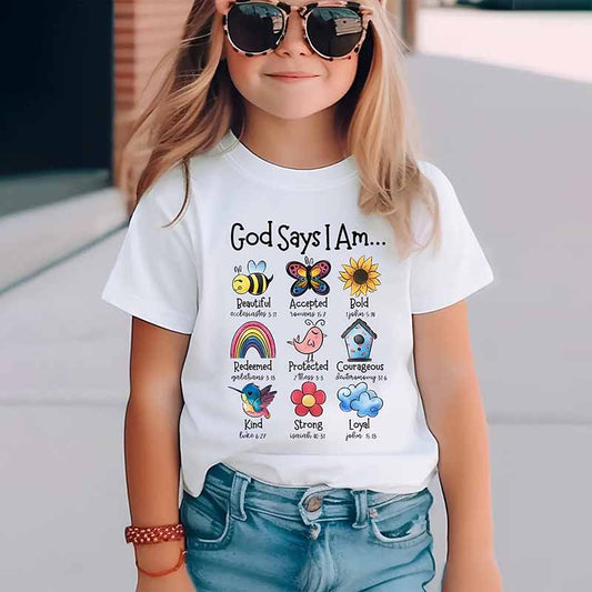 Kids Toddler Girls Casual Cartoon Print Short Sleeve T-Shirt
