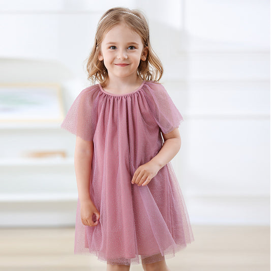 Toddler Girls Summer Mesh Star Cute Dress