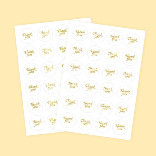 Transparent Diameter 2.5cm Thank You Decoration Sticker