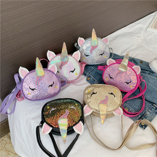 Kids Casual Cute Cartoon Sequins Crossbody Bag
