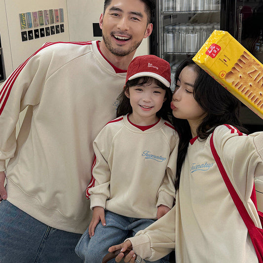 Autumn Simple Fashion Letter Embroidery Round Neck Long Sleeve Sweatshirt