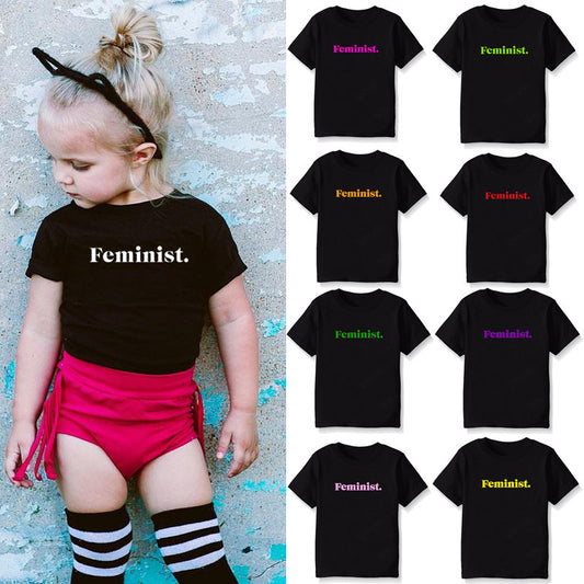 Children Kids Toddlers Girls Boys Short-Sleeved Letter Print T-Shirt