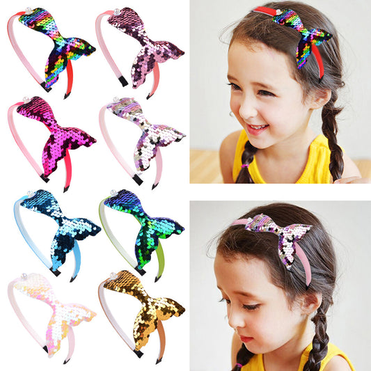 Kids Girls Cute Sweet Mermaid Sequins Hair Band