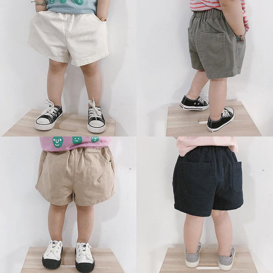 Kids Boys Simple Solid Color Elastic Casual Shorts
