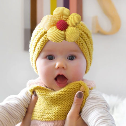 Newborn Cute Bow Knitwear Turban Cap