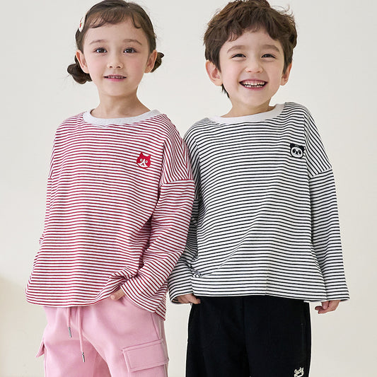 Children'S Casual Stripe Printed Long Sleeve T-Shirt