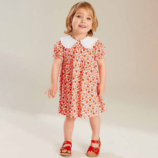 Kids Toddler Girls Casual Cute Fruit Print Short Sleeve Dress