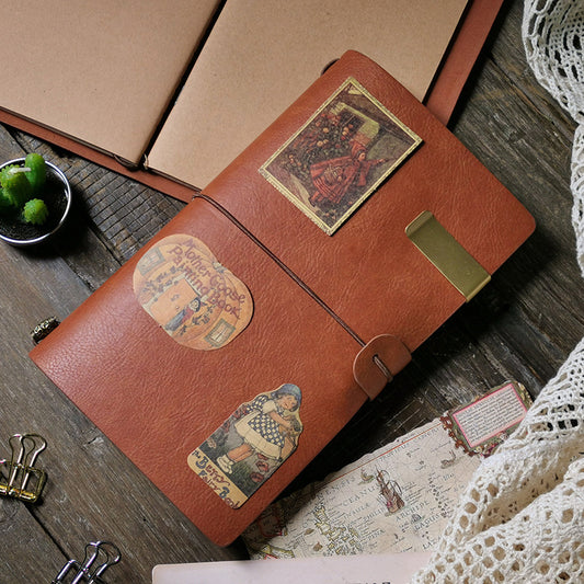 Vintage Travel Strap Kraft Paper Inside Notebook