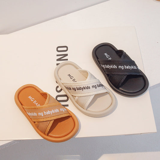 Children Kids Baby Fashion Girls Boys Soft Bottom Cross Beach Casual Slippers Shoes
