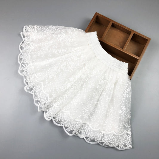 Girl'S Fashion Solid Color Lace Lace Tutu Dress