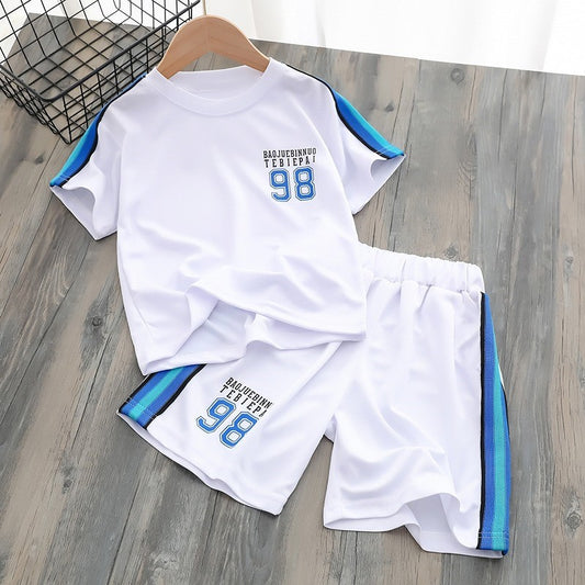 Boy'S Casual Digital Print Sports Two-Piece Set