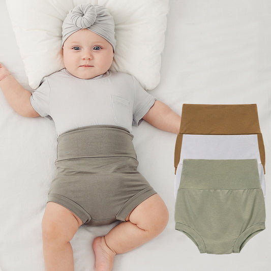 Kids Baby Boys Girls Summer Casual Basic Solid Color High Waist Shorts