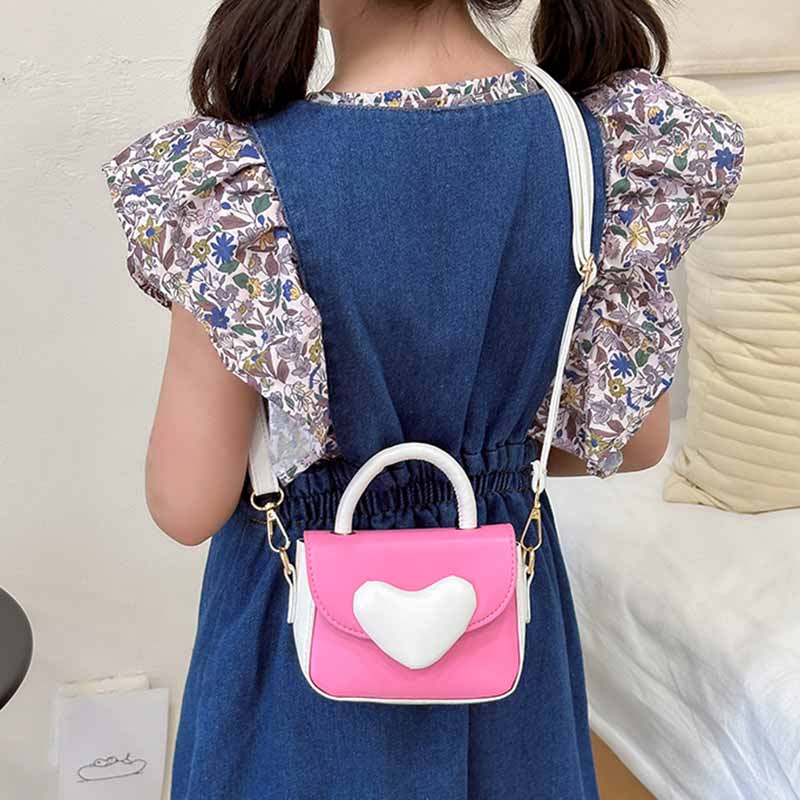 Kids Casual Cute Heart Crossbody Bag