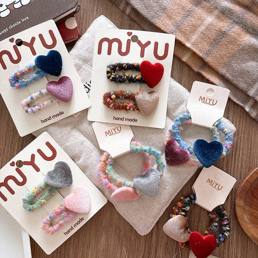 Kids Girls Sweet Cute Heart Hairpin