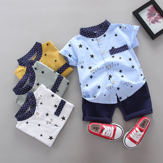 Boy'S Fashion Shirt Two-Piece Set
