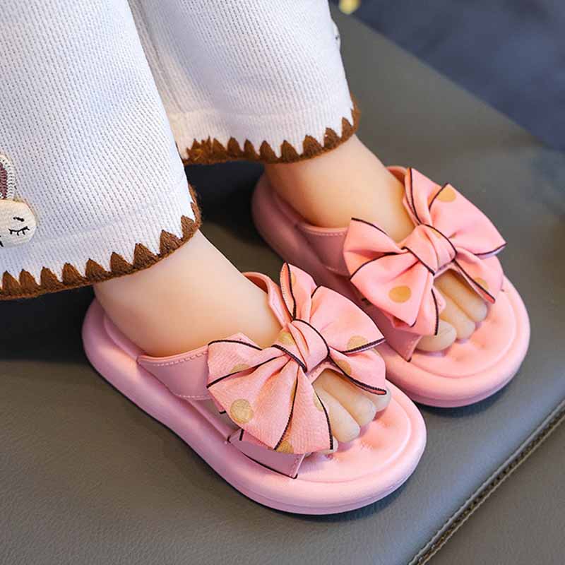 Kids Unisex Casual Cute Bow Thick-Soled Slippers