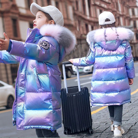 Winter Children Kids Toddlers Girls Bright Color Hooded Warm Padded Coat