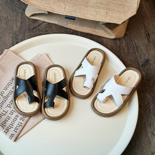 Kids Girls Casual Cute Flat Thick-Soled Slippers