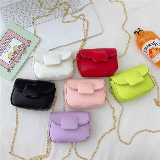 Kids Casual Cute Solid Color Chain Crossbody Bag
