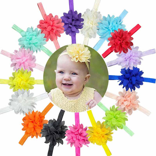 Baby Cute Solid Color Flower Hair Band