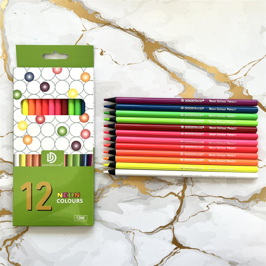 12 Colors Bright Fluorescent Multicolor Pencil